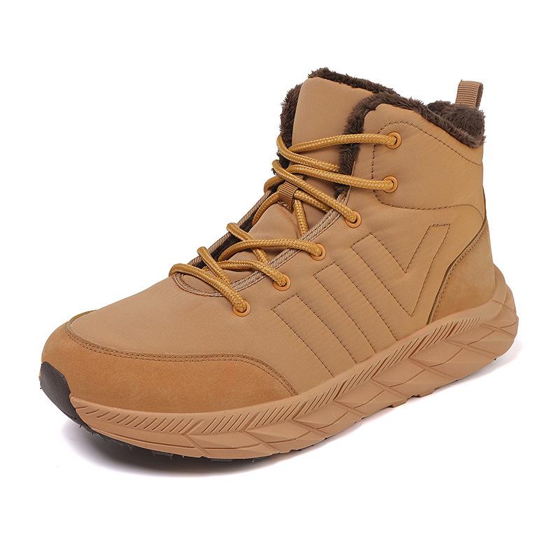 

Snow boots men s and women s shoes winter warm piled thickened medium help outdoor cotton shoes waterproof and non-slip large size cotton boots 36