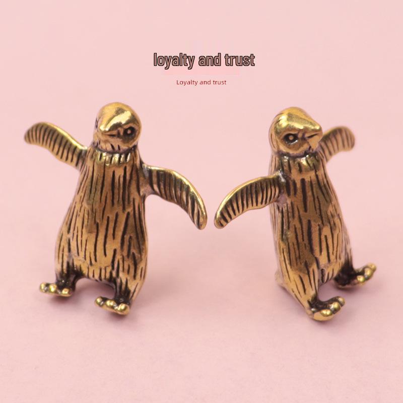 Year of the Dragon Brass Penguin Ornaments - National Tide Handcrafted Souvenirs for Home Decor