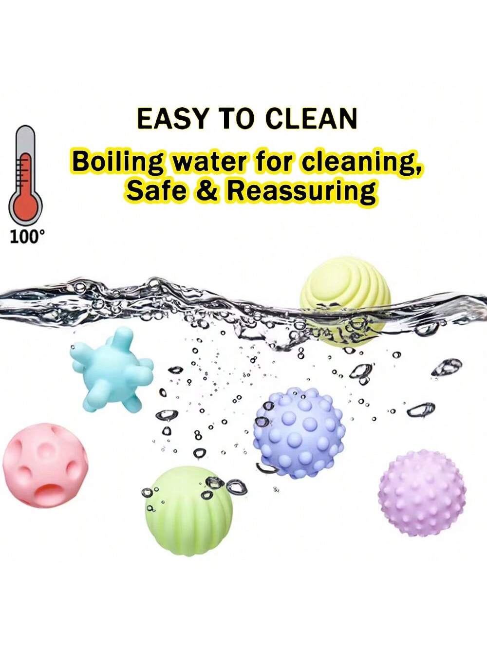 

Детская сенсорная игрушка Текстурированные мячи - Мягкий прорезыватель и набор для тактильного исследования с 6 цветами+8 стилями |