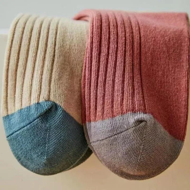 5 Pairs Striped Print Socks for Women Comfy Soft Mid Tube Socks Winter  Harajuku Funny Casual Sock Women's Stockings Hosiery