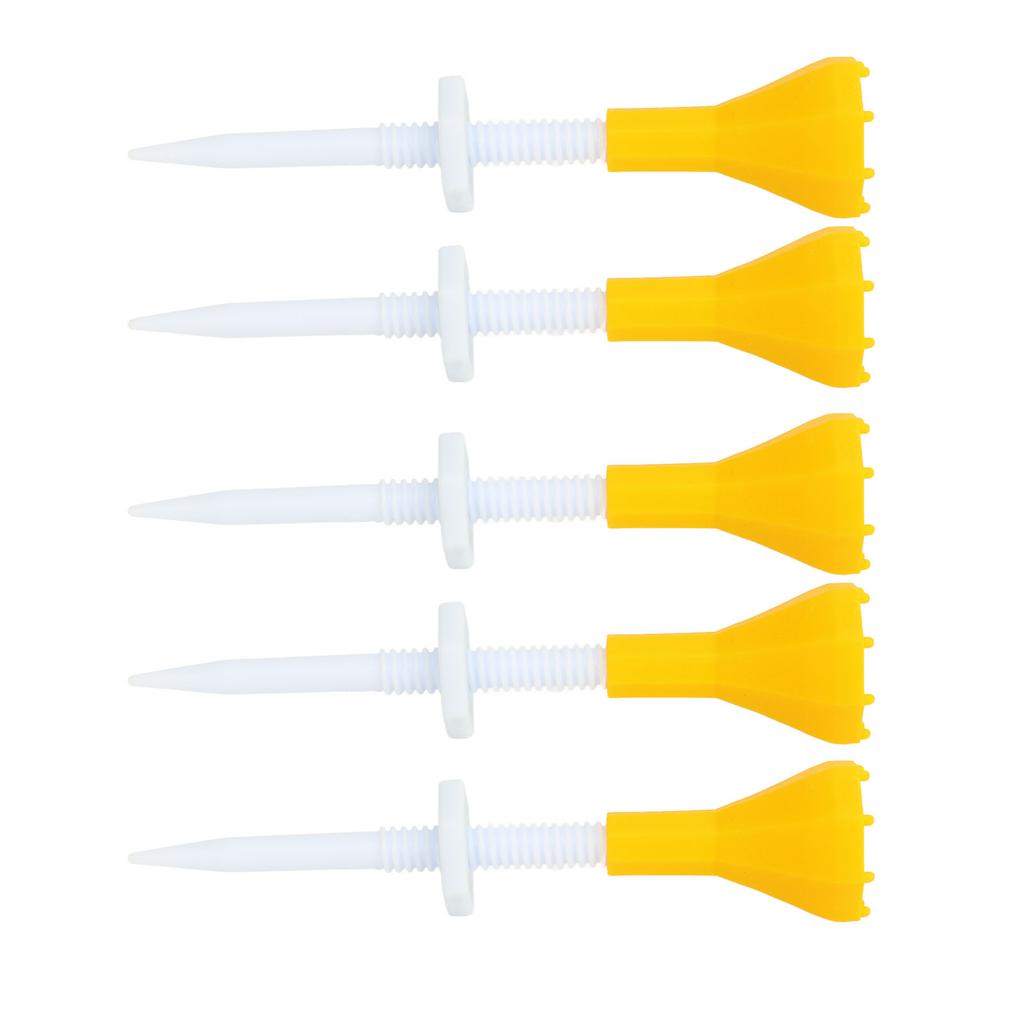 5 BUC Tee-uri de Golf din Cauciuc Galbene cu Suprafață Netedă pentru Lovituri Mai Bune Kit Tee-uri de Golf pentru Antrenament Golf