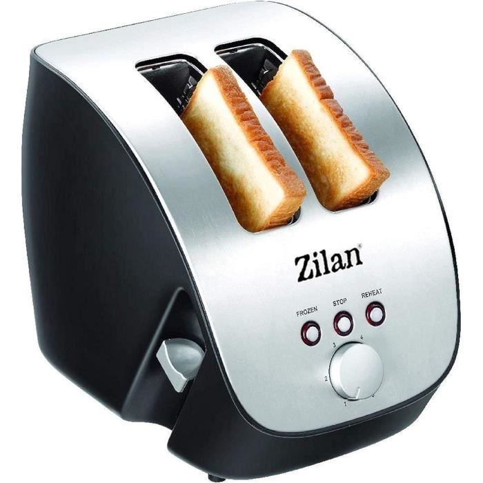 Tostapane Zilan in acciaio inox 1000w - 2 fessure larghe - 6 livelli di doratura