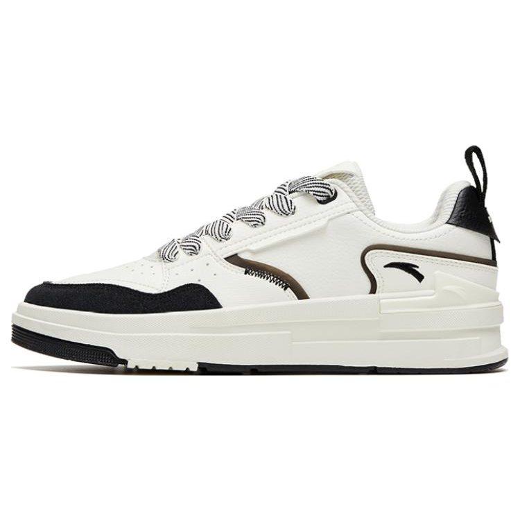 Anta Bump Slip Resistant Abrasion Resistant Low top Skateboard Shoes Women's White Black 922328076-3