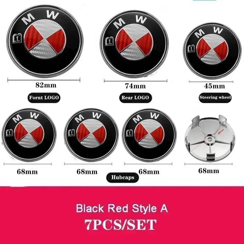 

New 7Pcs Car Front Badge Rear Sticker Center Caps Steering Wheel Emblem For BMW X1 X3 X5 G01 G20 G21 G30 F10 F11 F20 F01 F3