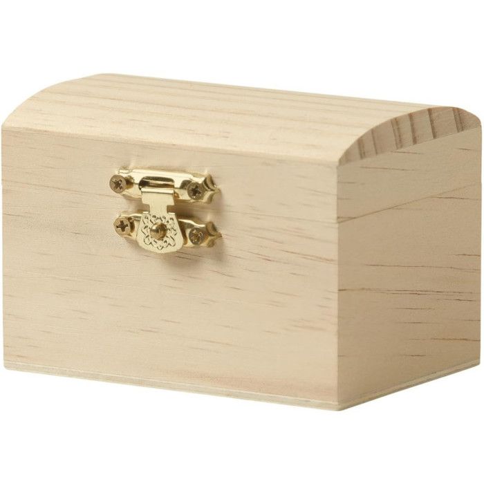 Mini coffret de pirate - Bois - 6x6x8,5cm - A décorer et personnaliser - Loisirs créatifs