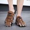 39-46 Summer Men Summer New Breathable Thick Sole Slippers, Non Slip Wear Resistant Closed Toe Beach Sandals, Couple Casual Hole Shoes