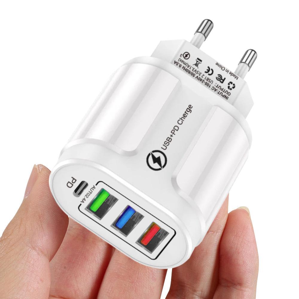 PD33W GaN QC3.0 Multi-Port EU Charger 9V/12V Fast Charging Adapter