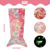 Flannel Mermaid Sleeping Bag Super Soft Luminous Mermaid Blanket Flannel Girls Mermaid Tail Blanket Gifts for Girls 3 to 6 Years