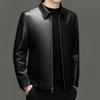 Autumn new leather leather jacket men's lapel suede jacket locomotive men's business jacket solid color leather jacket