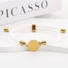 Adjustable 15mm Multi-Color Round Milanese Rope Bracelet with Stainless Steel Cross for Laser UV Printing.