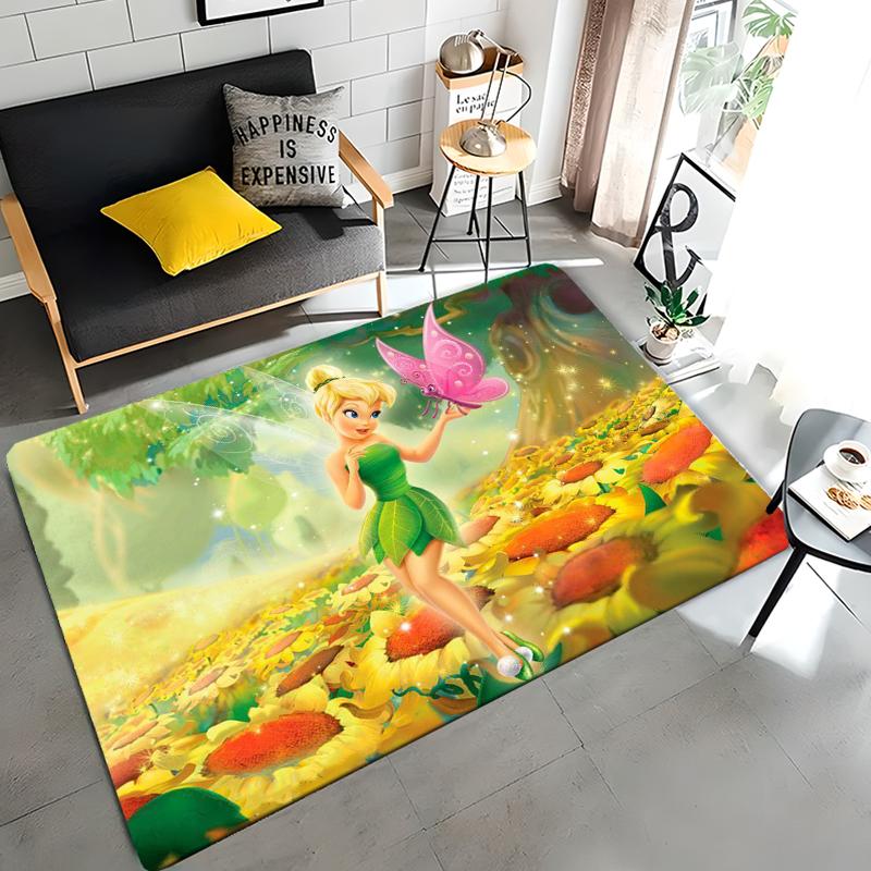 1PC Tinker Bell Theme Rug for Bedroom Fluffy Square Floor Carpets Living Room Home Decor Rugs Soft Velvet Mat Area Rug Potdemiel