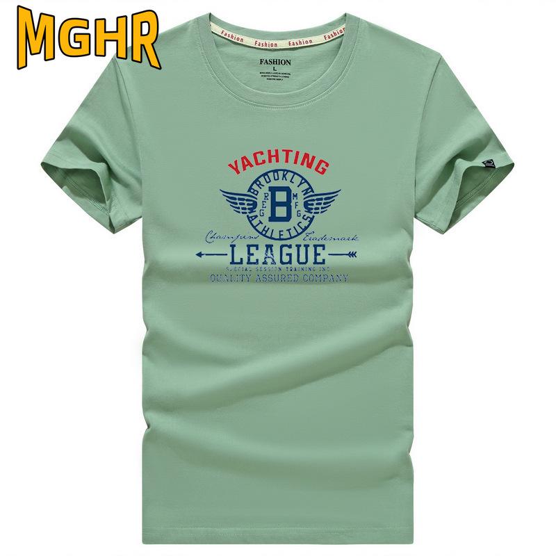 MGHR Men's Fashion Casual Summer Spring O-Neck Short Sleeve Blouses & Shirts