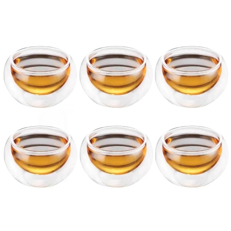 50ml 4/6pcs Glass Teacup Tea Infuser Teaware Heat Resistant High Temperature Explosion Proof Coffee Water Mug Drinkware Tea Set