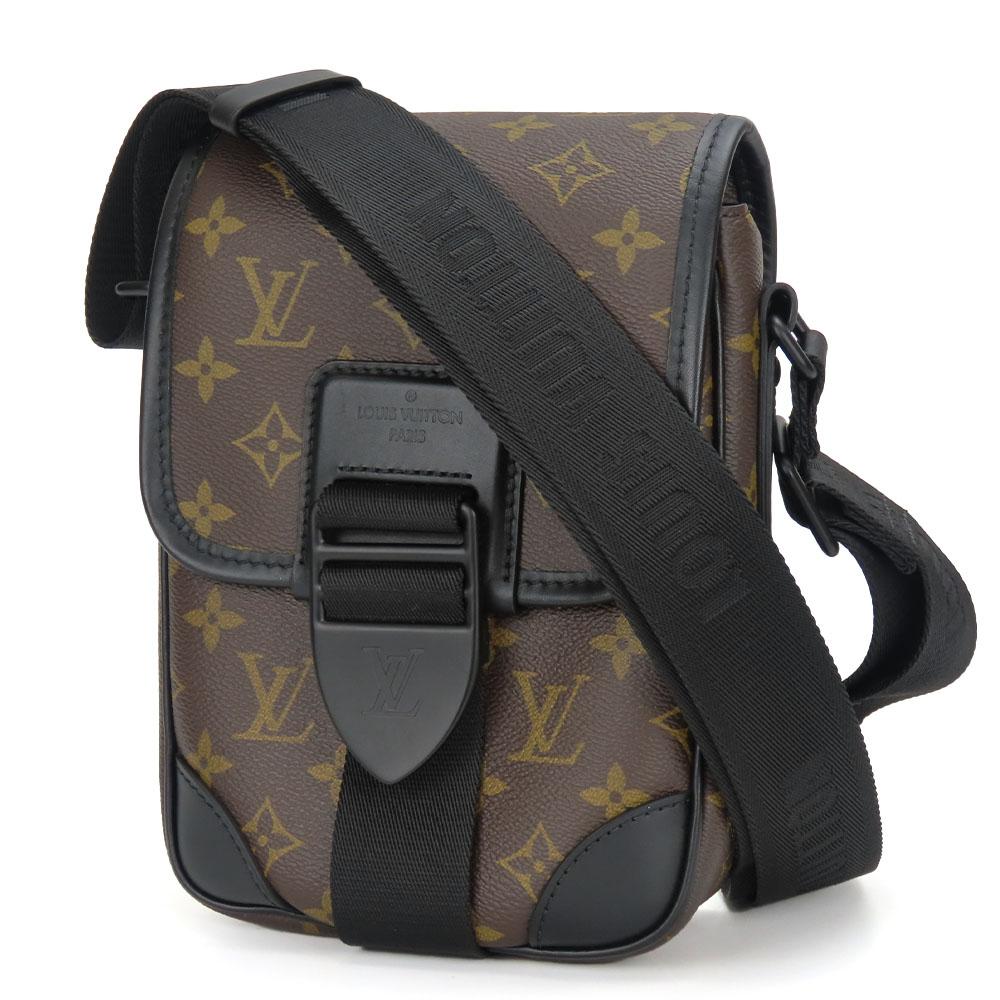 Used LOUIS VUITTON Shoulder Bag Archie Messenger M46442 Monogram Macacer Brown Black Diagonally Hung