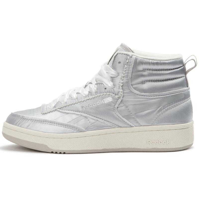 

Reebok Mid Top Skateboard Shoes Unisex Silver Gray Sneakers 24FRC909U4GG8 37.5 серебряный