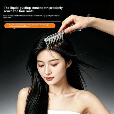 Scalp Liquid Applicator Comb Multi Functional Precise Dispensing Anti Snag Massage Brush for Hair Oil & Scalp Care