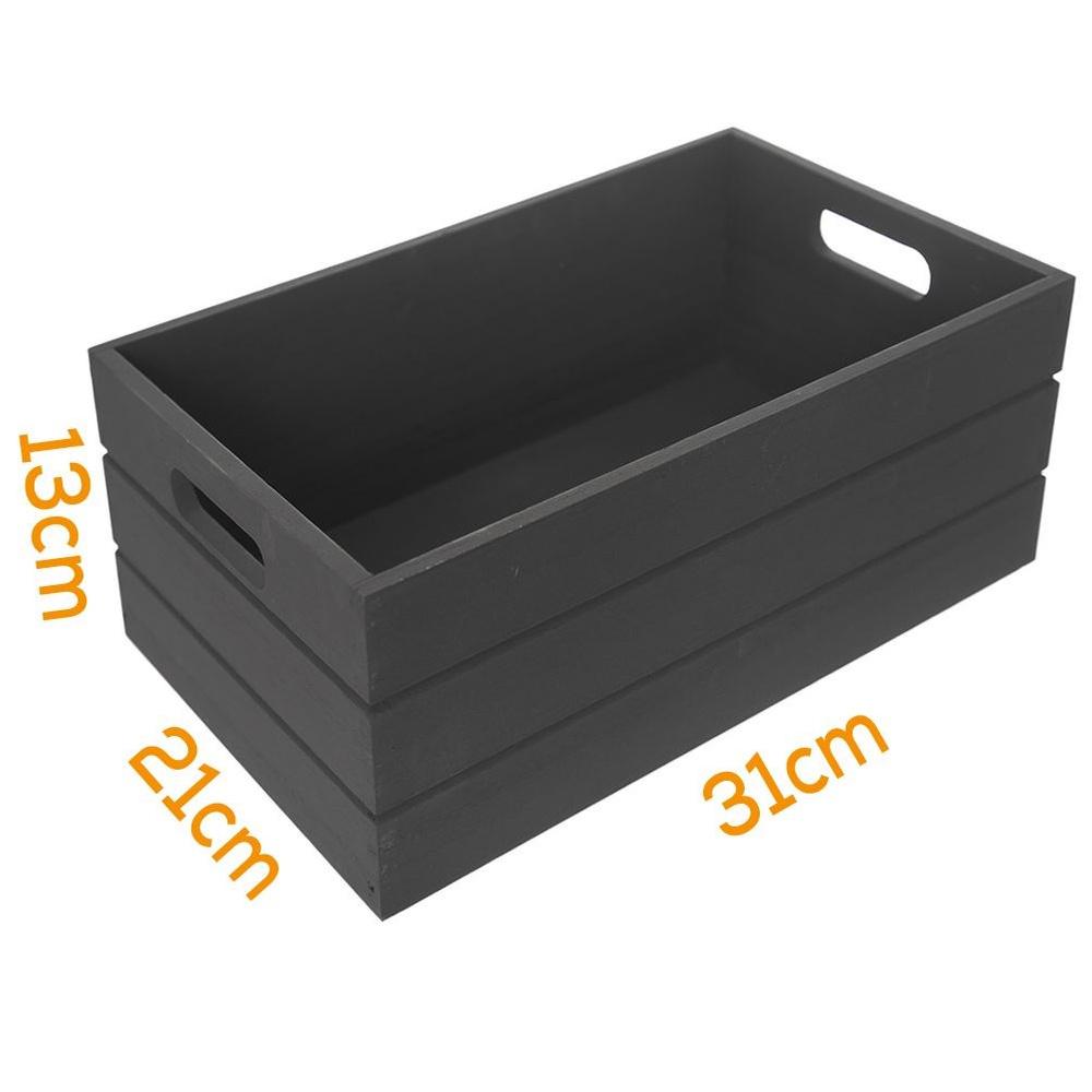 Skrzynka Drewniana do Przechowywania na Kosmetyki Artykuły Biurowe 31x21x13