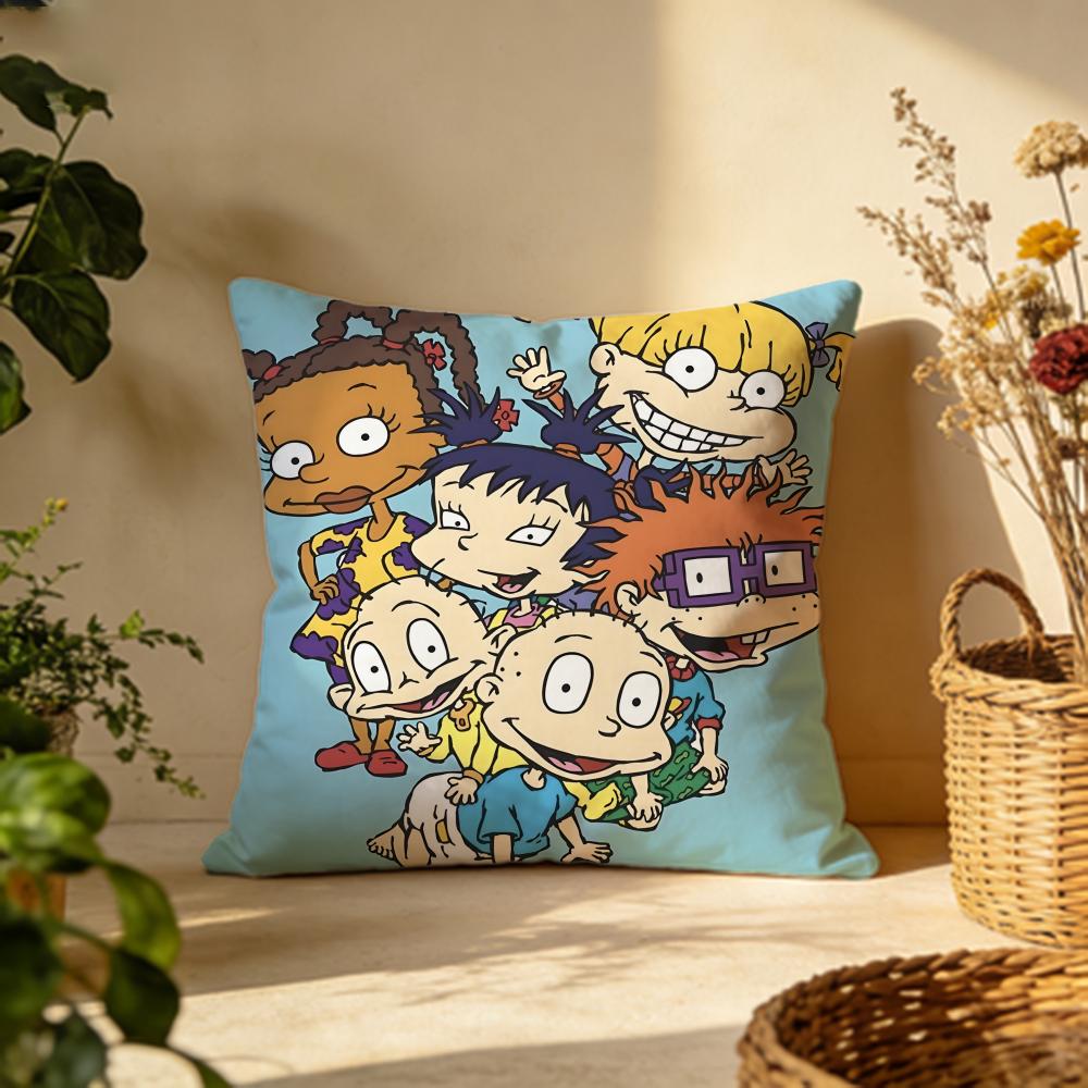 Trendy RRugratses Cushion Cover Versatile DoubleSided Pillow Case Fit for Sofa Bed Car Daily Decor
