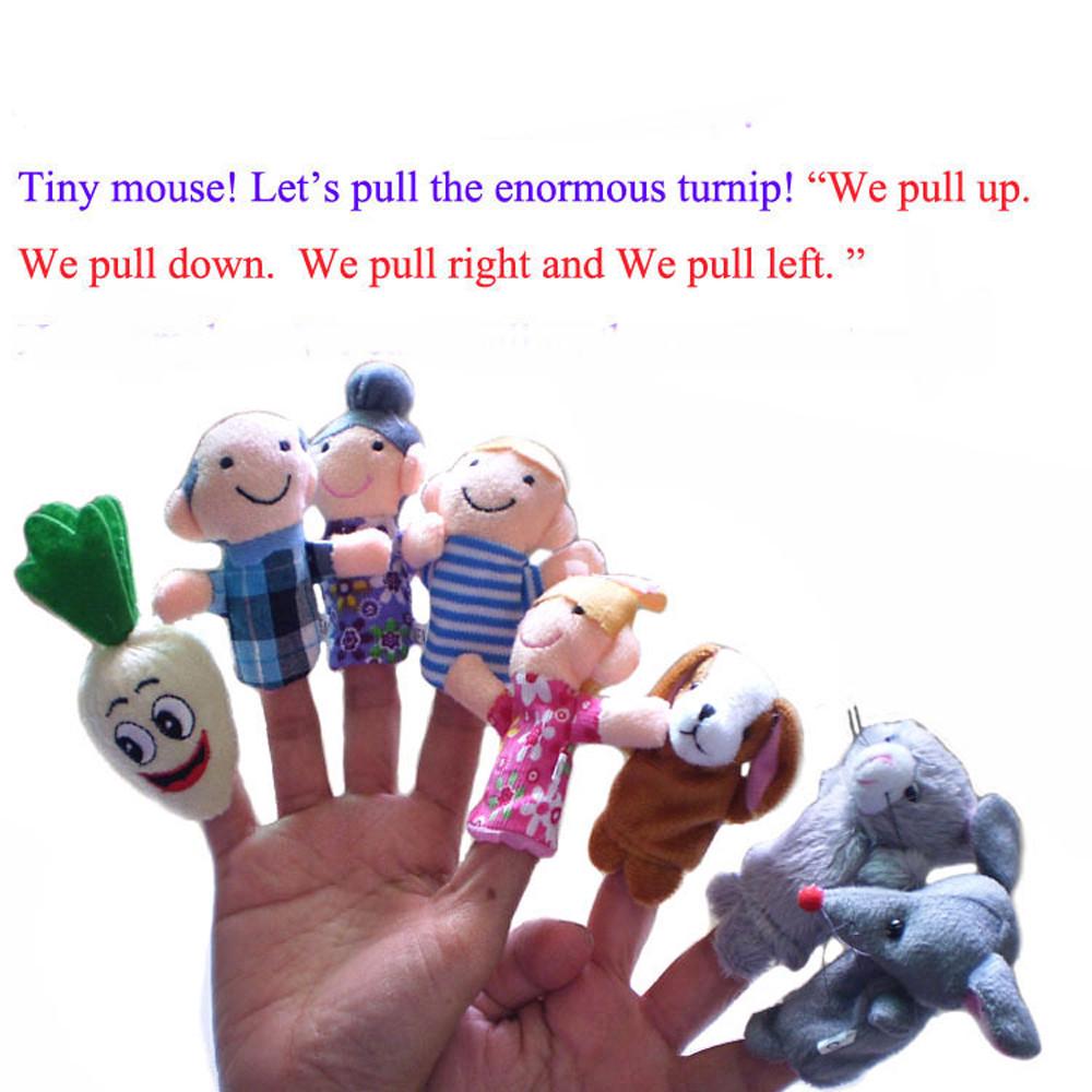 8Pcs//set The Enormous Turnip Finger Puppets Educational Story Telling Toys Gifts