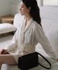 LAMINEZ Silky Strap Blouse - Ivory