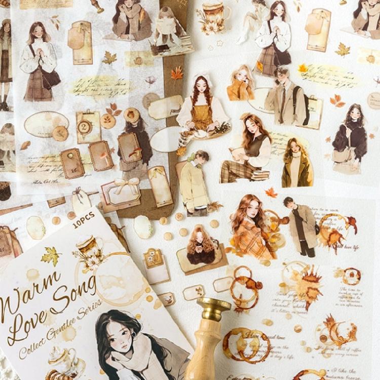 Photocard Scrapbooking Sticker Adhesive Cartoon Sticker Book for Photocards Journal Decoration