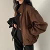 American Retro Women's Suede Jacket - Spring/Autumn 2025 Trendy Petite High-End Short Style