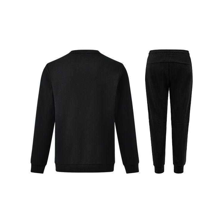Li Ning Table Tennis Series Letter Logo Printed Casual Round Neck Sweatshirt Solid Color Cuffed Sweatpants Set AWDT281-2+AKLTC39-1
