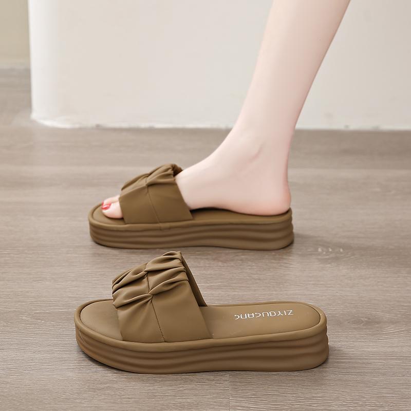 

Fashion CRLAYDK Slide Sandals for Women Basic Slip On Platform Open Toe Beach Slippers for Casual Dressy Fold Indoor Outdoor Shoes 40