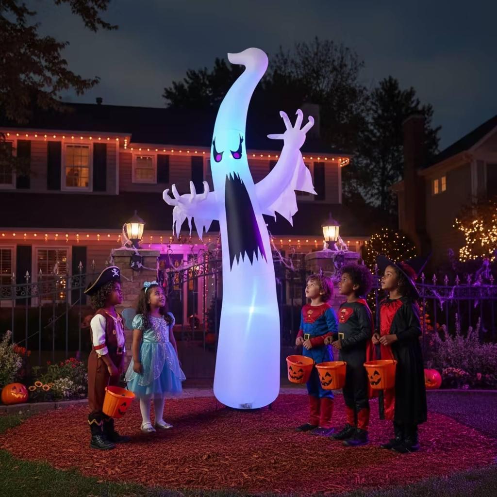 Inflatable Specters Extra Tall Lighted Halloween Decoration for Yard, Lawn,