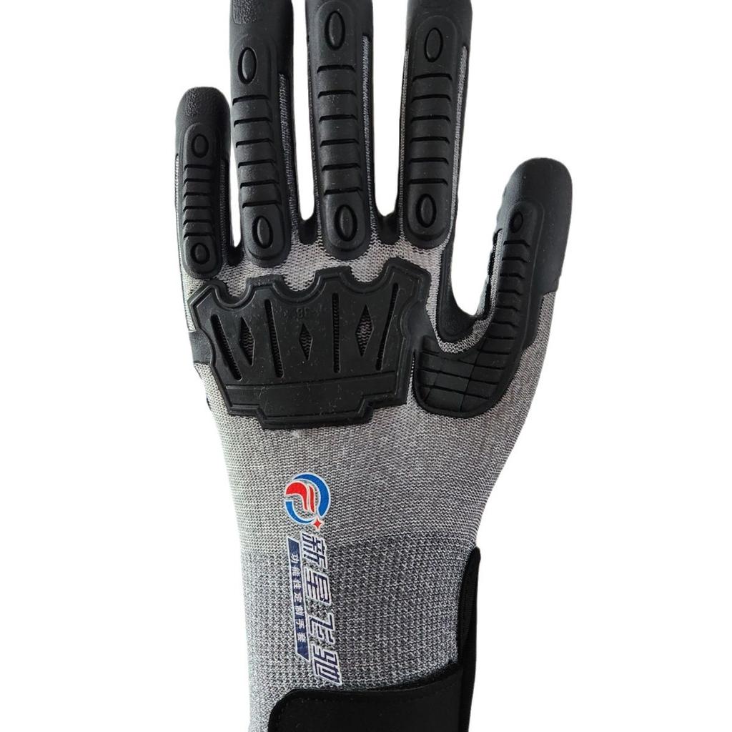 Shock-proof, Non-slip and Wear-resistant Petroleum Mechanical Gloves TPR Anti-impact and Shock-proof TPE Injection Gloves