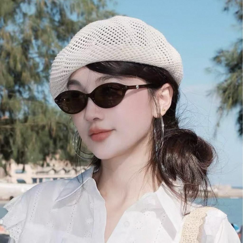 Niche retro oval frame polarized sunglasses female Internet celebrity concave shape versatile anti-ultraviolet sunglasses male