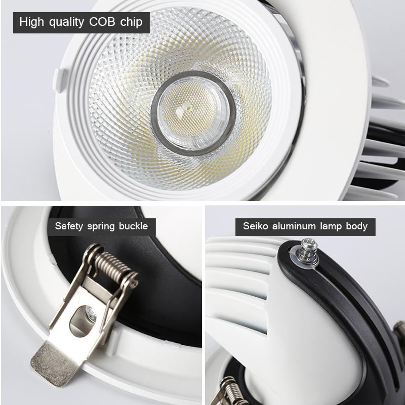 Recessed LED Downlights 7W 12W LED Ceiling Spot Lights Background 360° Spot Lamps for Indoor Home Kitchen Spotlights AC85~265V