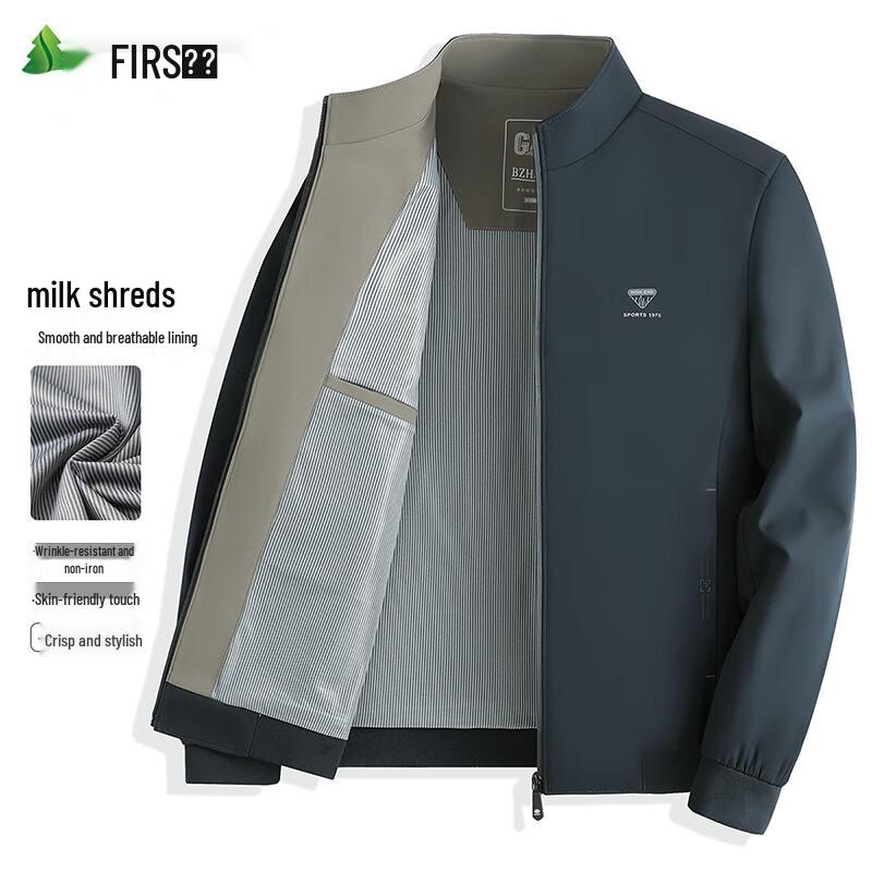 

FIRS Men s Spring Autumn Casual Stand Collar Jacket XL