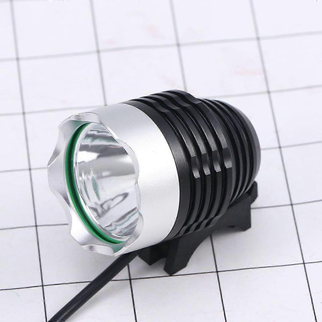 USB Bike Head Light Headlamp XML T6 LED Waterproof Front Light Night Cycling Safety Flashing Light for MTB Road Bike Accessories (White Shell/ White L