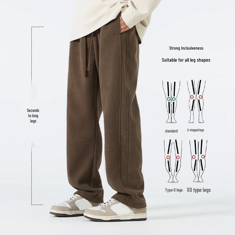 MINISO Men's Winter Sherpa Lined Corduroy Straight Leg Pants