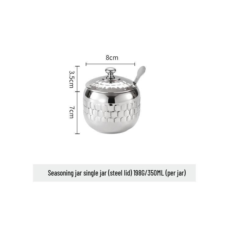 304 Stainless Steel Spice Jar Set with Visible Lid and Spoon