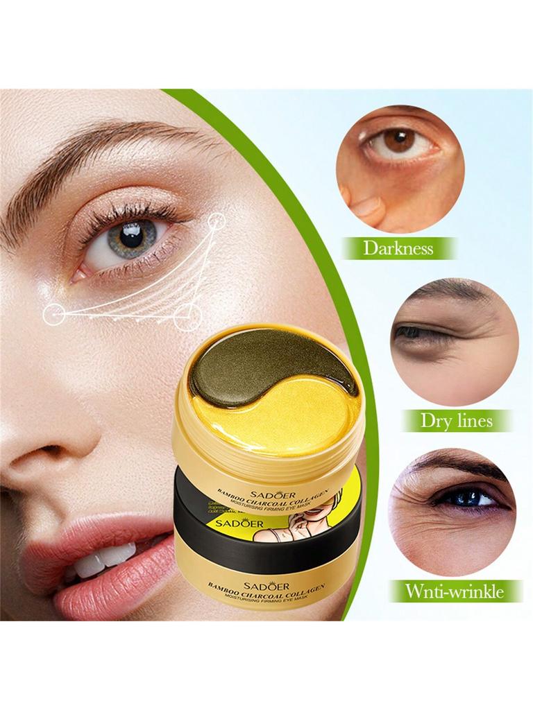 30Pairs Set BAMBOO CHARCOAL COLLAGEN MOISTURISING FIRMING EYE MASK,Reduce Fine Lines Around The Eyes