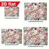2D Pink & White Rose Flower Tapestry, Floral Wall Backdrop