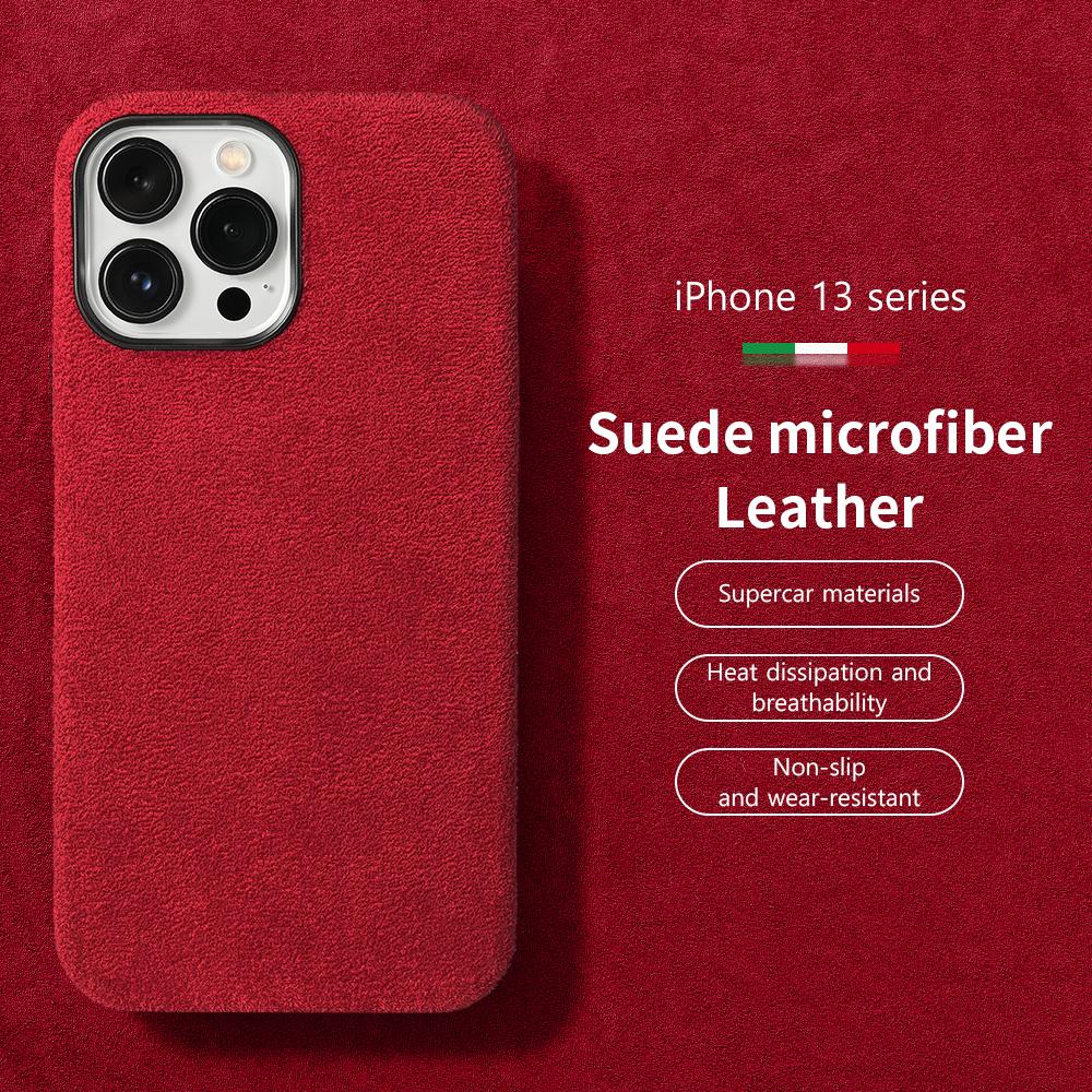 Clearance Sale for Magsafe Case Soft Suede Fur Car Leather Phone Case for iPhone 13 Pro Max 13Pro 13 Mini Magnetic Back Cover