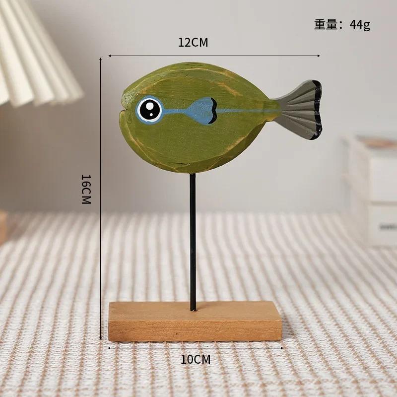 Wooden Fish Statue Nordic Colorful Handmade Ornament Modern Home Decor For Living Room Bedroom Office Desktop Art Gift Figurine