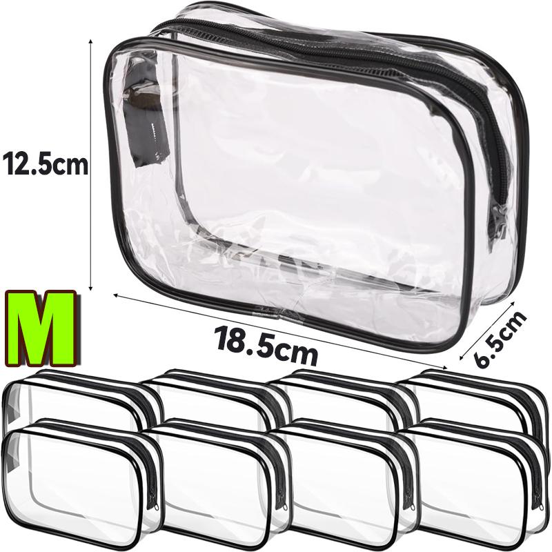 1/24PCS Transparent PVC Storage Travel Organizer Clear Makeup Bag Beautician Cosmetic Bag Beauty Case Toiletry Bag Wash Bags