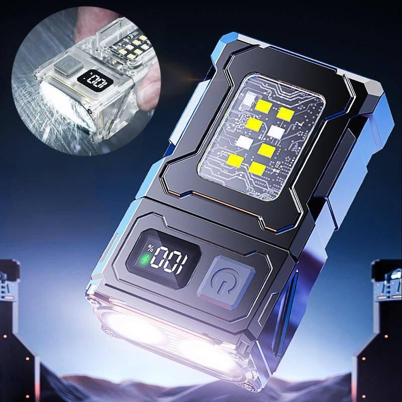 Led Powerful Flashlight Side Cob Lamp Rotation Portable Warning Outdoor Light