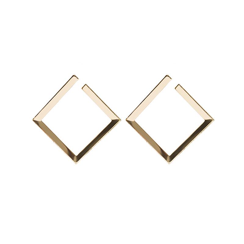 

Серьги из серебра 925 пробы с геометрической квадратной формой — европейский и американский тренд, холодный стиль, преувеличенный дизайн