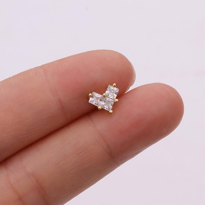 Fashion Ear Bone Nail 1Pc Stainless Steel Five Pointed Star Heart Screw Twist Ball Ear Nail Classic Puncture Earring