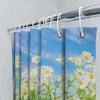 Stylish Daisy Shower Curtain for Bathroom - Large Daisy Print Waterproof Fabric Shower Curtain with Nature Scene for Home Decor