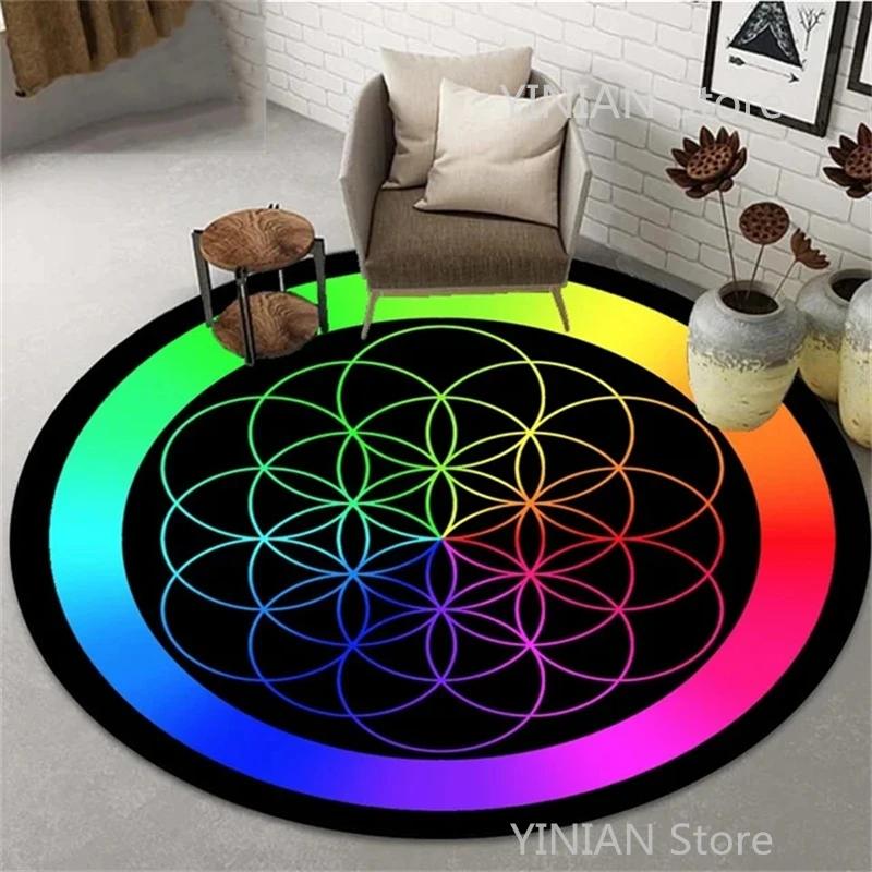 Geometry Round Carpet Cushion Living Room Bedroom Floor Mat Doormat Sofa Computer Chair Area Rug Dropshipping Wholesale