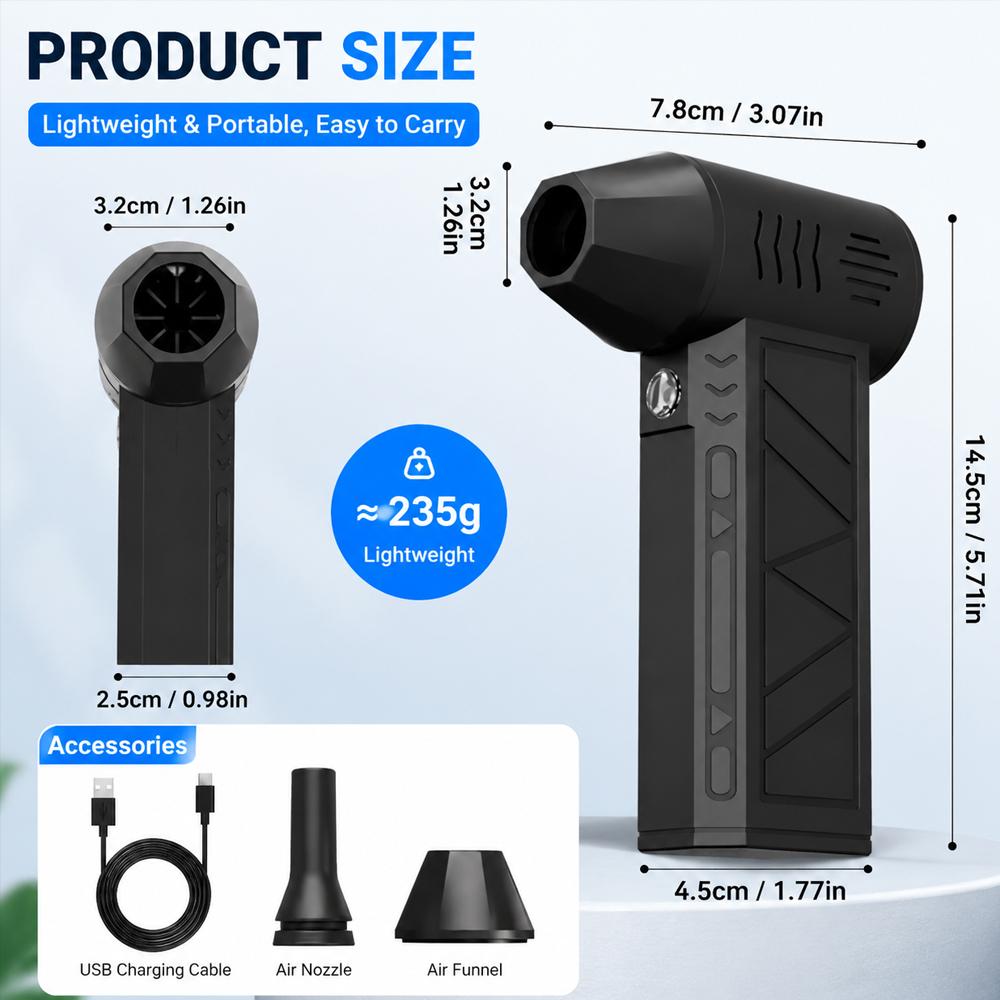 X6 Turbo Jet Blower 150000RPM Powerful Air Blower Brushless Motor Turbo Fan Jet Fan Cleaning Air Duster Blower Air Puissant Tool Mass Air Flow 3
