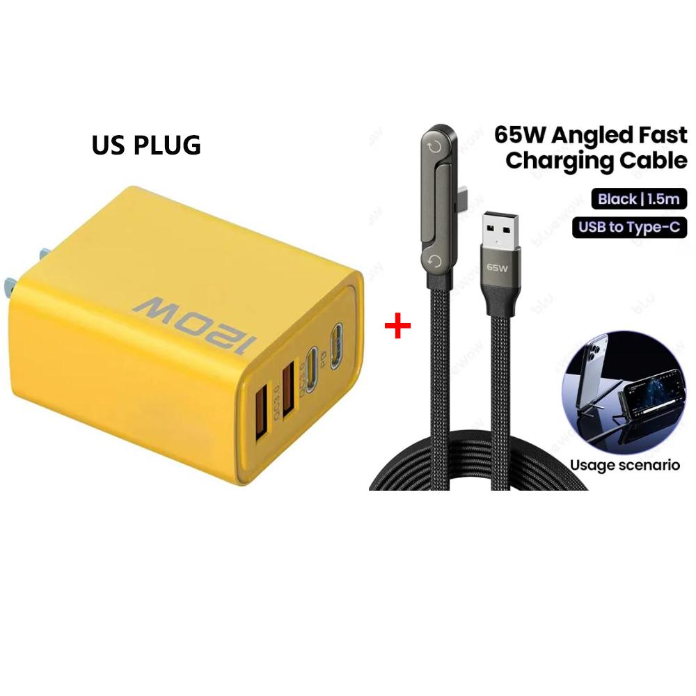 120 W Dual USB Typ C Ladegerät QC 3.0 Schnellladegerät Adapter Multi-Port Ladekopf für Smartphones