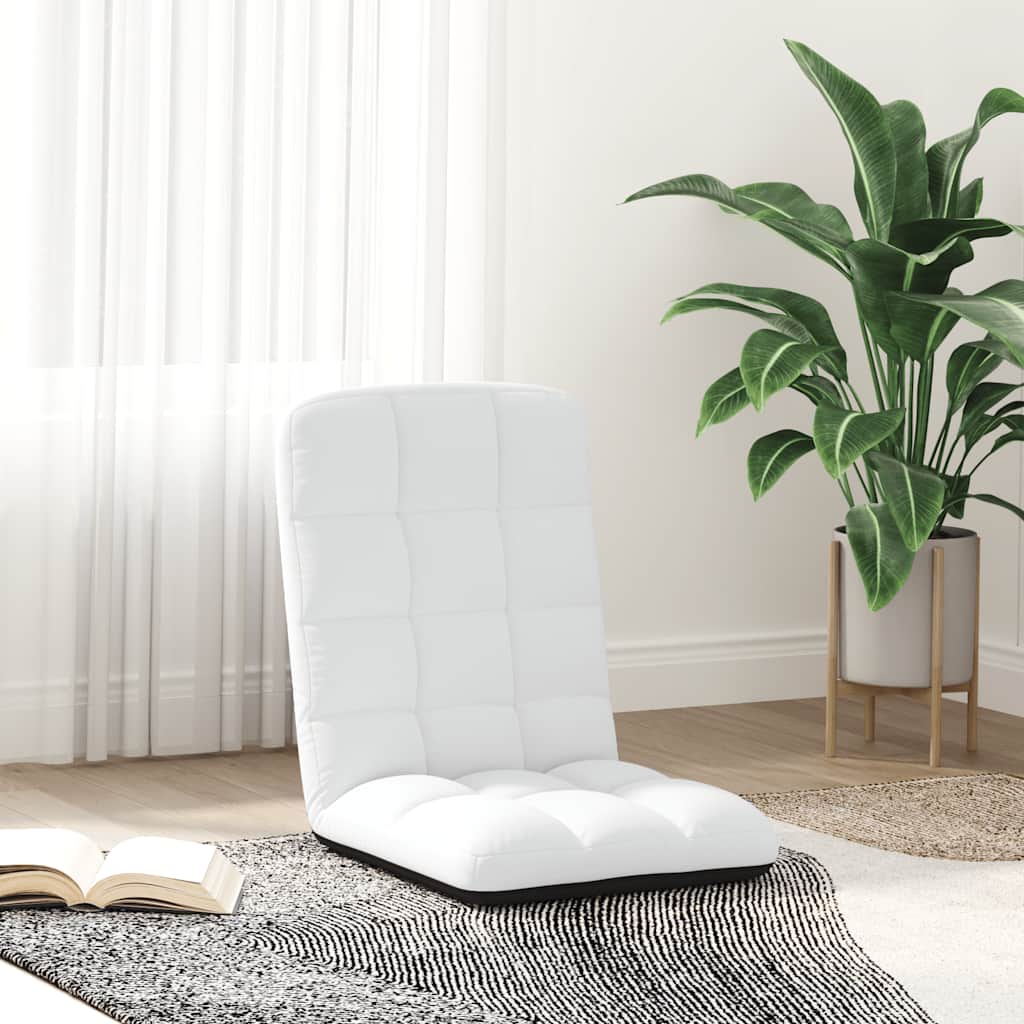 Folding Floor Chair White 71x51x62 cm Fabric