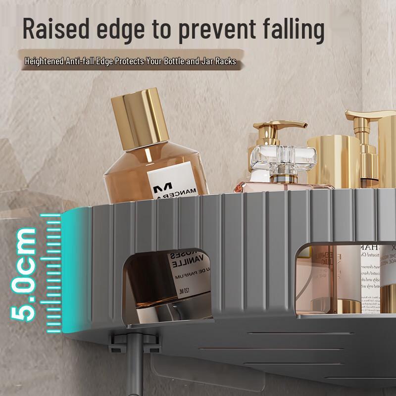 2-Tier Black Bathroom Corner Storage Shelf Set